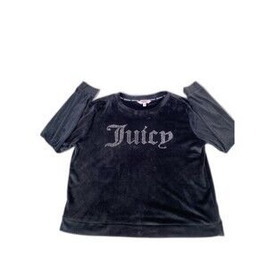 Juicy Couture Women’s Velour Sweatshirt Pullover Size Medium Black
